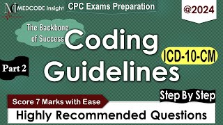 ICD10CM Specific Coding guidelines questions for CPC exam Part 2 [upl. by Nahsab]