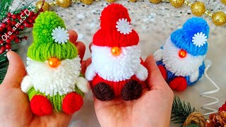 🎄 Its so Beautiful ❤️🌟 DIY Gnome Christmas Ornaments  Super Easy Gnome Making Idea with Yarn [upl. by Alleuqram]