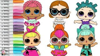 LOL Surprise Dolls Coloring Book Compliation Cosmic Queen Vacay Baby Ice Sk8er amp More [upl. by Grenier]