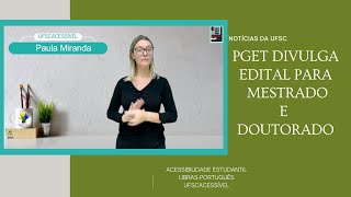 PGETUFSC lança edital para mestrado e doutorado em estudos da tradução [upl. by Kroo]