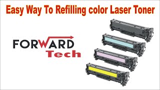 Easy Way To Refill Hp laser Color Cartage [upl. by Georg229]