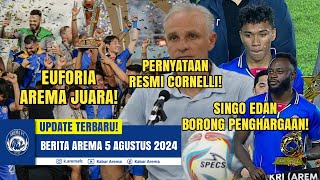 EUFORI AREMA JUARA Pernyataan Resmi Cornelli Singo Edan Borong Penghargaan [upl. by Colligan331]