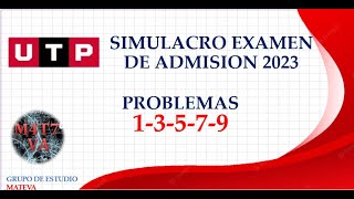 SIMULACRO DE EXAMEN DE ADMISION UTP 2023  NUEVA GUIA DEL EXAMEN DE ADMISION CICLO MARZO 13579 [upl. by Megdal291]