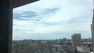 Fenway Park Flyover from 177 Huntington Ave [upl. by Burack]