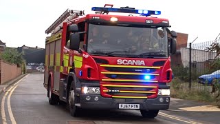 TWO TONES Chesterfield Pump turnout  ambulance responding  Derbyshire Fire amp Rescue Service [upl. by Autum]