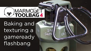 Marmoset Toolbag 4 Beginners Tutorial  Baking amp Texturing a game ready Flashbang [upl. by Maryjo]