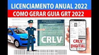 COMO PUXAR O LICENCIAMENTO DE VEÍCULOS GRT 2022 DOCUMENTO CRLV DIGITAL DOCUMENTO VERDINHO [upl. by Aryam]