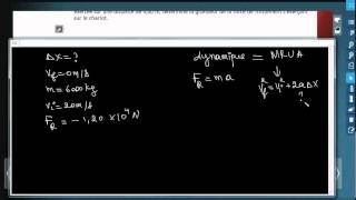 Secondaire 5 Physique Québec Exercice trouver la distance de freinage deuxieme loi de Newton [upl. by Genny436]