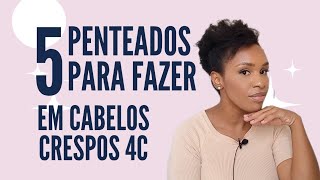 5 PENTEADO PARA CABELOS CRESPOS 4C [upl. by Ayotna]