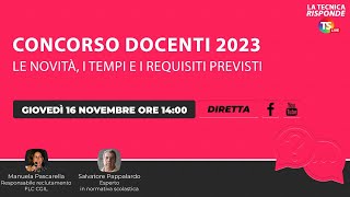 Concorso docenti 2023 le novità i tempi e i requisiti previsti [upl. by Jestude]