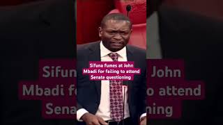 Sifuna fumes at Mbadi badly for failing to attend Senate questioning kenyapolitics williamruto [upl. by Yuria]