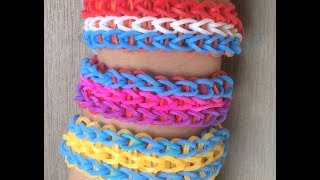 Dikke voetbal armbandjes maken van drie rijen voor Vaderdag met Loom bandjes op een Loom bord [upl. by Peppel]