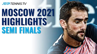 Cilic vs Berankis Khachanov vs Karatsev  Moscow 2021 SemiFinal Highlights [upl. by Kinemod85]