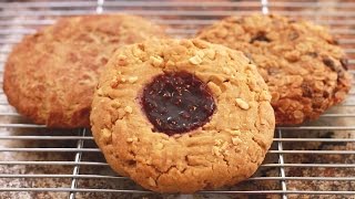 GIANT SingleServing Cookies Oatmeal Snickerdoodle amp Peanut Butter  Bigger Bolder Baking Ep 89 [upl. by Aciretahs]