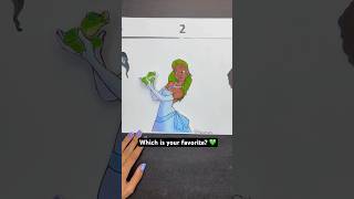 Which Tiana’s hair is your favorite 👩🏾‍🦱💚 shorts princess hair drawing art artist craft [upl. by Anovahs]