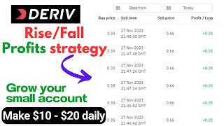 Best Volatility 10 index RiseFall strategy for Deriv Binarycom trading [upl. by Abdella576]