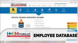 EMPLOYEE DATABASE  HRMTHREAD  HR amp PAYROLL SOFTWARE  SENSYS TECHNOLOGIES  INDIA [upl. by Onitsoga]