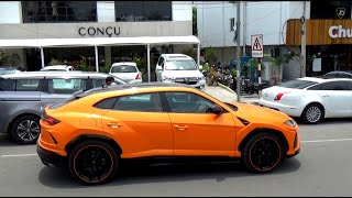 Lamborghini URUS in Arancio Borealis shade  LP6504  HYDERABAD  2023  INDIA [upl. by Northington]