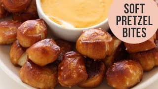 Soft Pretzel Bites  Homemade Recipe [upl. by Atterehs]