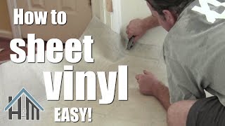 How to install vinyl floor sheet vinyl Easy Home Mender [upl. by Far]