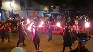 Catseye Morris dancing with fire at Kelliwik Gollowi Callington Cornwall on 25112023 [upl. by Yssirk]