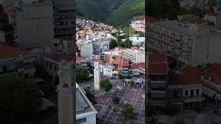 Xanthi greece xanthi thrace clocktower square drone aerialvideography citycentre europe [upl. by Aicaca]