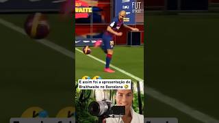 A apresentação de Braithwaite no Barcelona🤣 futebol shorts barcelona memes grêmio [upl. by Emelda806]