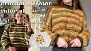 how to crochet a jumper of any size  beginnerfriendly crochet tutorial [upl. by Koeppel]