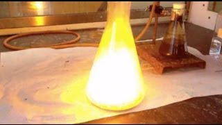 Sodium and Chlorine Reaction  The making of table salt [upl. by Alrats254]