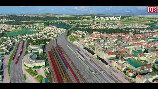 Elektrifizierung Marktredwitz–Regensburg 3 Gleis Schwandorf–Irrenlohe  3DVisualisierung [upl. by Yrrej]