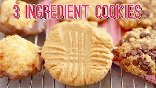 3 Ingredient Cookies Peanut Butter Cookies Recipe amp More [upl. by Alahcim]