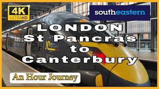 London to Canterbury KENT via SouthEastern Train  One Hour Journey [upl. by Sunev]