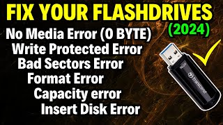 Pen Drive Showing No Media 0 Bytes  No Media USB Fix  Insert A Disk SOLVED [upl. by Eiffub]