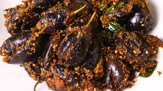 Stuffed Brinjal Masala Fry  Andhra Special Guthi Vankaya Velluli Karam  Live Food [upl. by Douty]