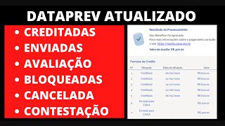 DATAPREV ATUALIZADO Novas Informações Creditada Enviada Avaliação Cancelada Contestação [upl. by Asert]