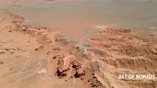 MONGOLIA  BAYANZAG  FLAMING CLIFFS  FIRST FOUND DINOSAUR EGGS IN 1922  ART OF NOMADS [upl. by Boulanger539]