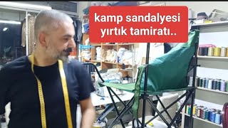 Kamp sandalyesi tamiratı  kamp sandalyesi nasıl tamir yapılır  yırtık kamp sandalyesini çöpe atma [upl. by Kaja225]