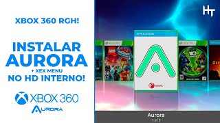 Como Instalar a Aurora  DashLaunch  Xex Menu no HD Interno  Xbox 360 RGH [upl. by Carlynn594]