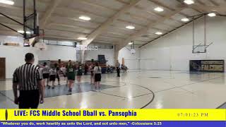 LIVE FCS Middle School Girls Basketball vs Pansophia Academy 12524 [upl. by Eramat299]