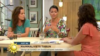 Tilde Fröling amp Carin Da Silva om mammalivets tabun quotHade två plommon där bakquot  Nyhetsmorgon TV4 [upl. by Enovad831]