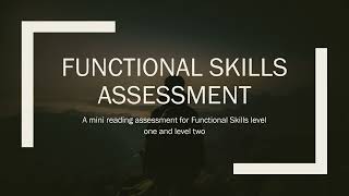 Functional Skills Mini Assessmentenglishlearning adulteducation functionalskills [upl. by Asenad402]