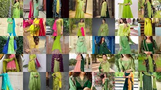 💚50Green color suit designDifferent types of green dresses ideaslatest punjabi suitspunjabisuits [upl. by Grove]