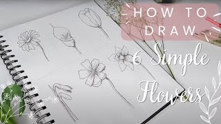 6 Simple but Realistic Flowers You Can Draw Right Now Beginner Friendly Guide [upl. by Driskill]