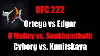 Striking Thoughts UFC 222 Ortega vs Edgar O’Malley vs Soukhamthath Cyborg vs Kunitskaya [upl. by Boonie291]