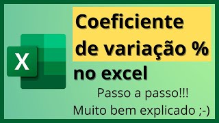 Aprenda a calcular o Coeficiente de Variação no excel [upl. by Nirra]