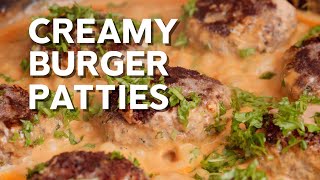 Creamy Burger Patties • Keto recipe [upl. by Annairt]