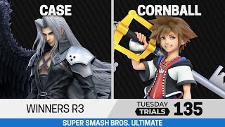 Tuesday Trials 135 SSBU Winners R3  Case Sephiroth vs Cornball Sora [upl. by Akerdnahs]