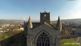 Hexham Abbey Flythrough exterior and interior  Over and Above Photography [upl. by Matlick]