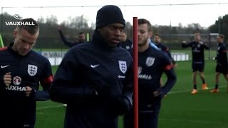 ENGLAND WARMING UP FOR WEMBLEY Gerrard Rooney amp rest of squad train ahead of Denmark match [upl. by Anelrihs]