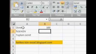 Excelde KDV hesaplama [upl. by Neemsay85]